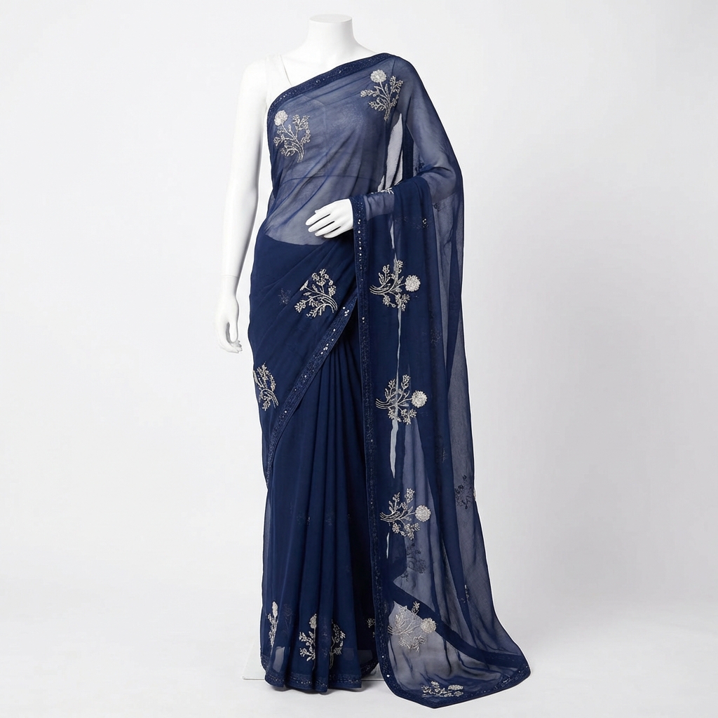 Chiffon Embroidered Saree